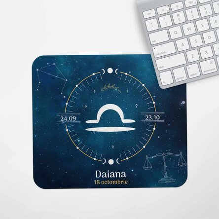 Mouse pad personalizat cu text - Zodia Balanță