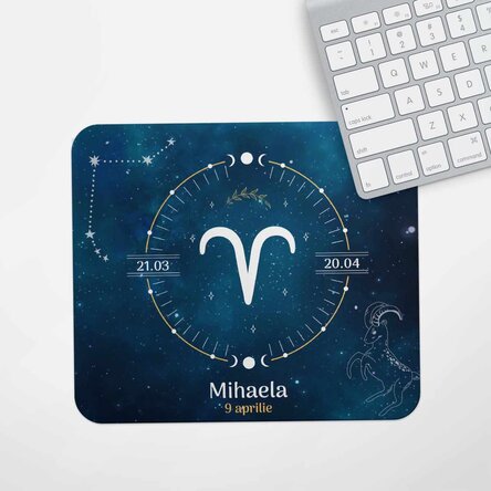 Mouse pad personalizat cu text - Zodia Berbec