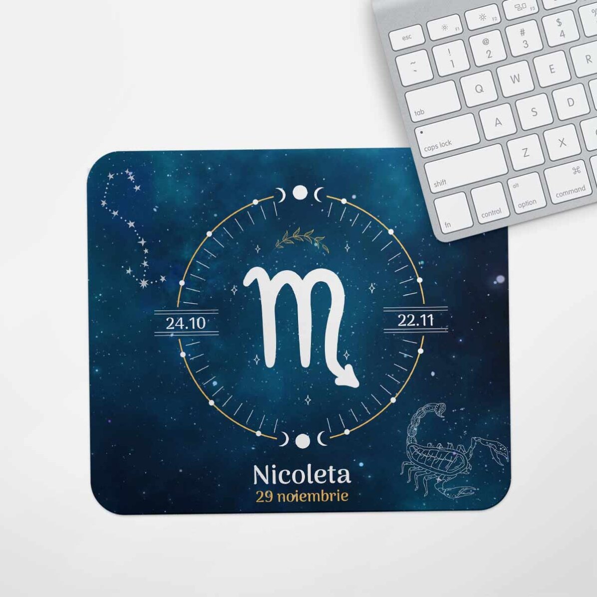 Mouse pad personalizat cu text - Zodia Scorpion