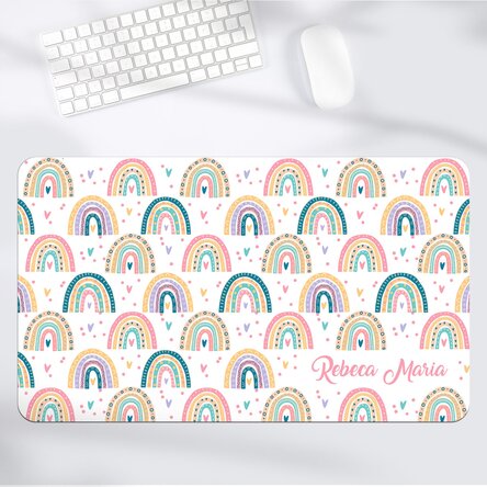 Mouse pad XXL personalizat cu nume - Curcubeu