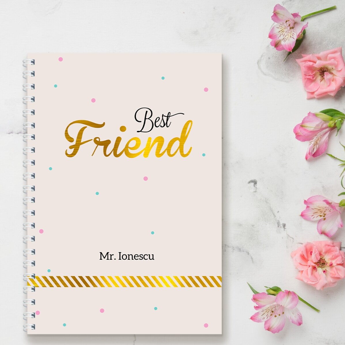 Notebook personalizat - Best Friend, Gold