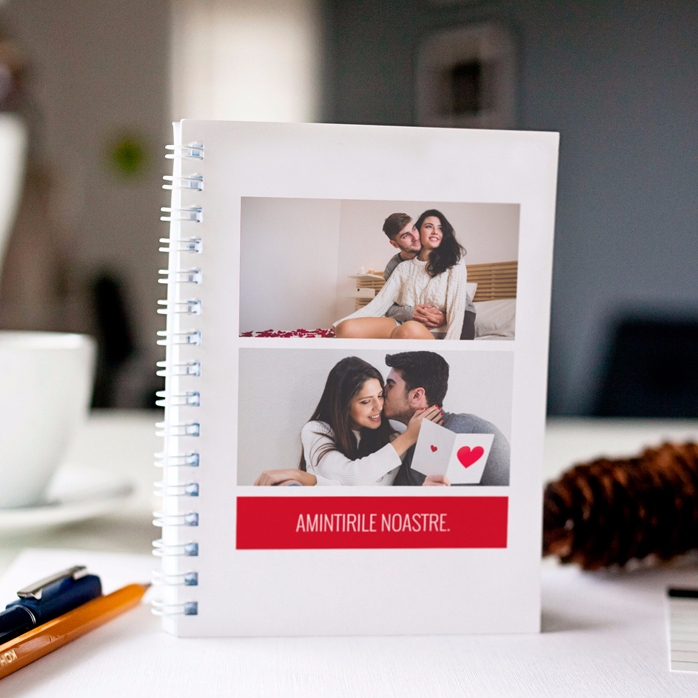 Notebook personalizat cu 2 poze și text