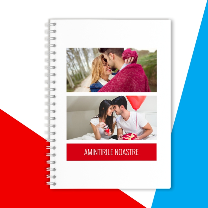Notebook personalizat cu 2 poze și text