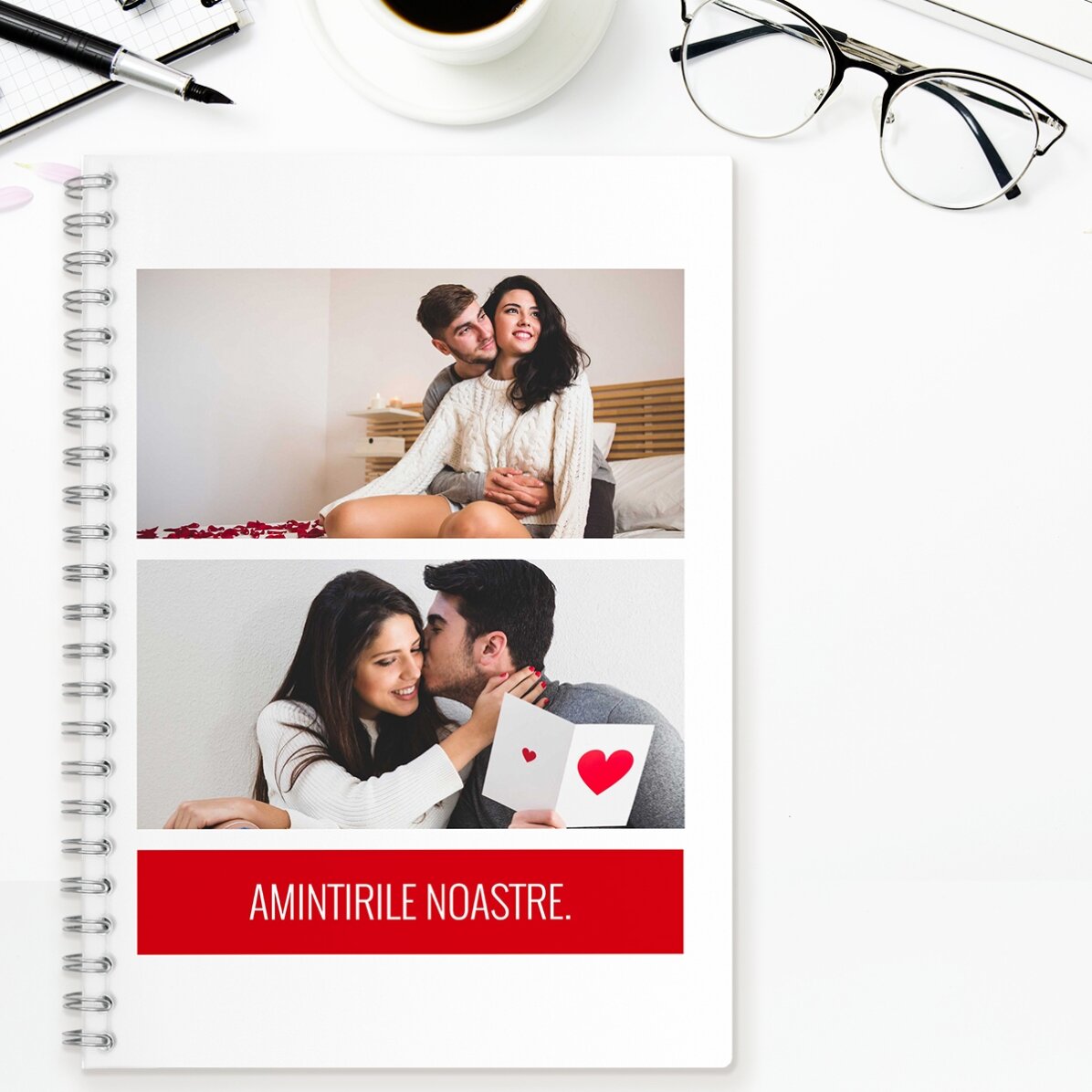 Notebook personalizat cu 2 poze și text