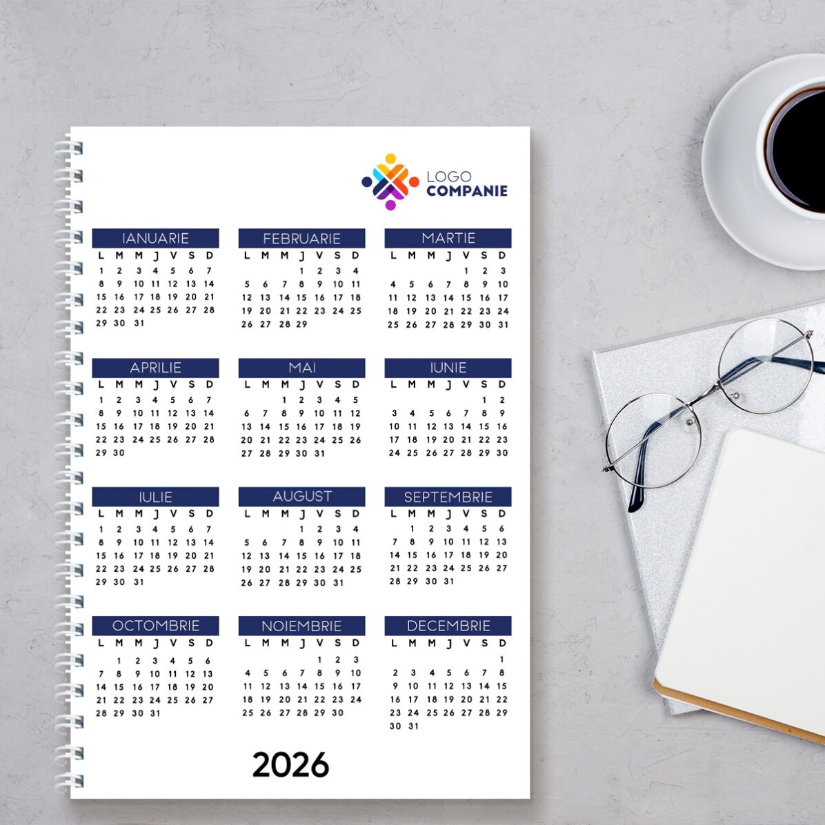 Notebook personalizat cu logo - Calendar
