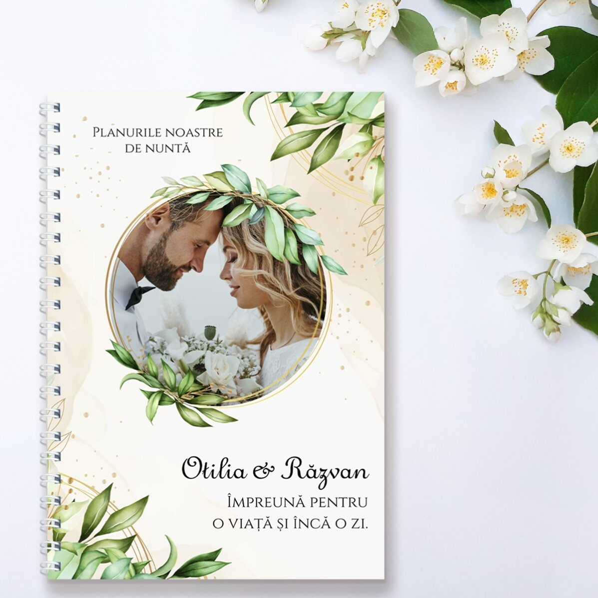 Notebook personalizat cu o poză și text - Planuri de nuntă