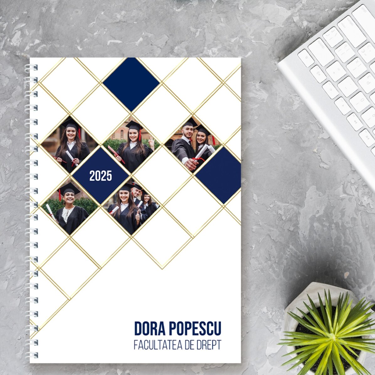 Notebook personalizat cu poze și text - Happy Graduation
