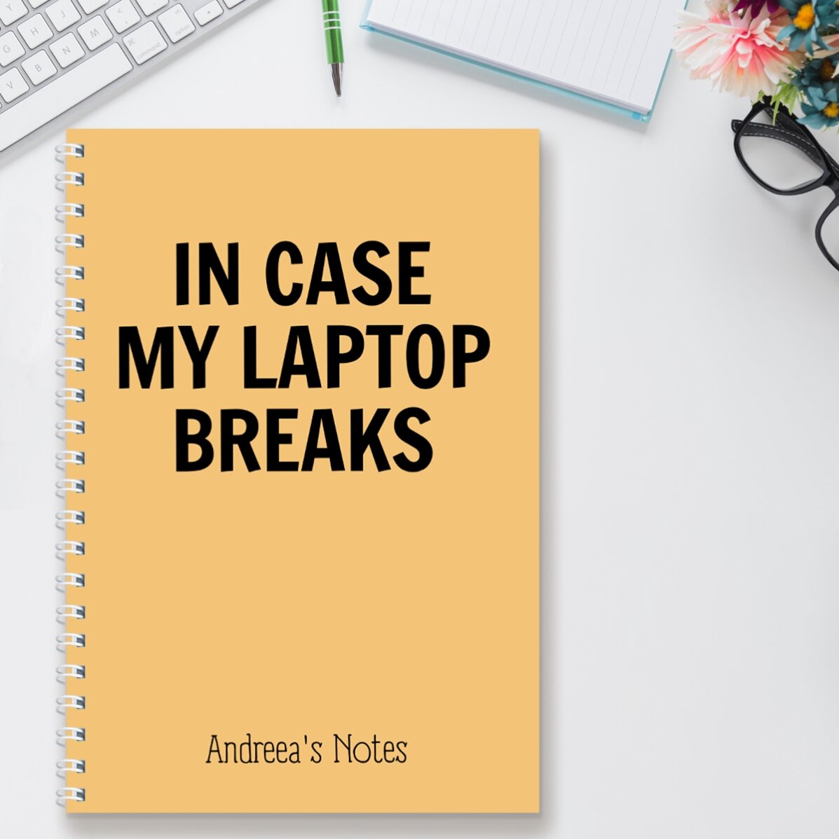 Notebook personalizat cu text - Broken Laptop