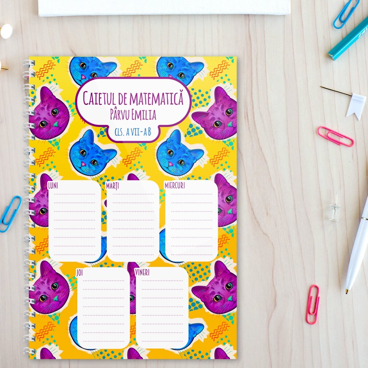 Notebook personalizat cu text - Cats Everywhere