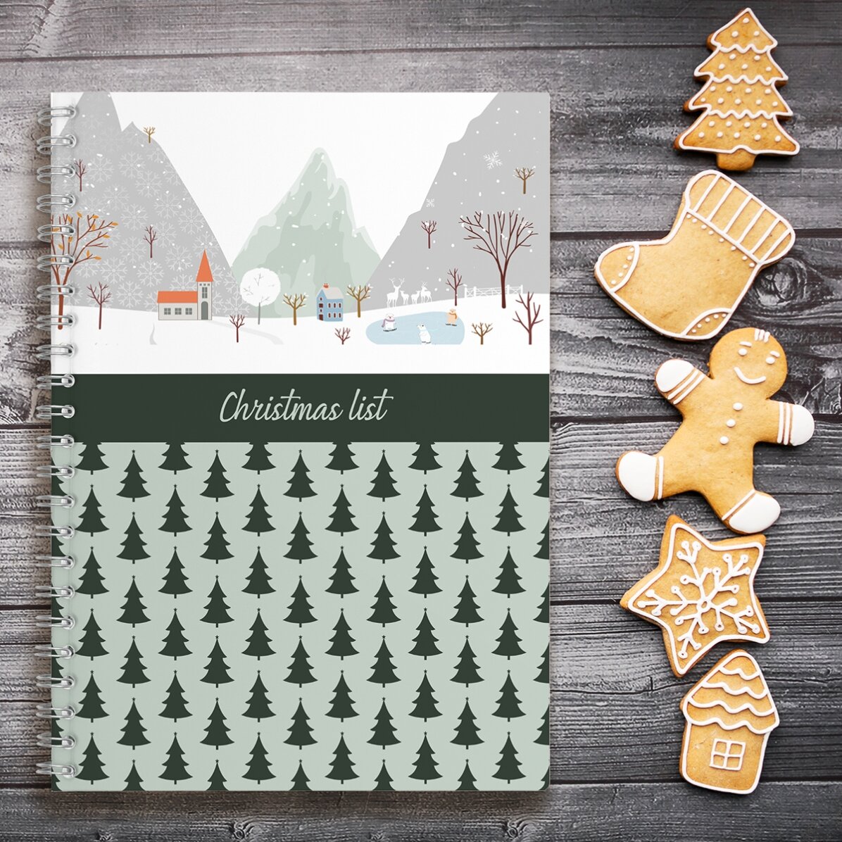 Notebook personalizat cu text - Christmas list