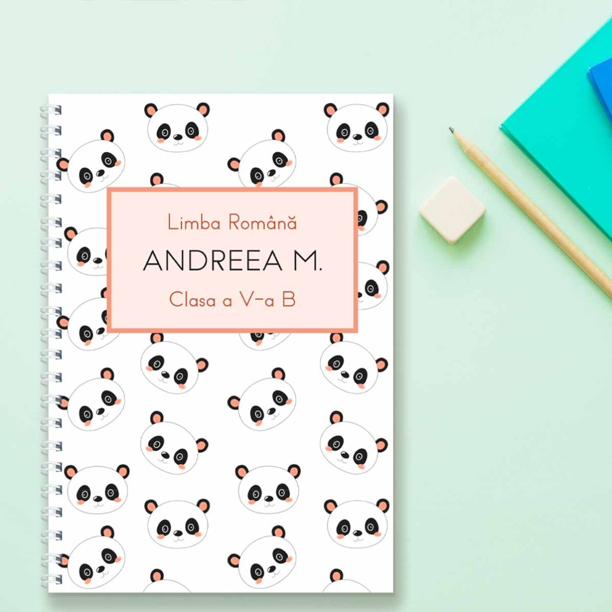 Notebook personalizat cu text - Cute Panda