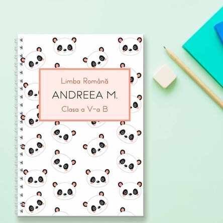 Notebook personalizat cu text - Cute Panda