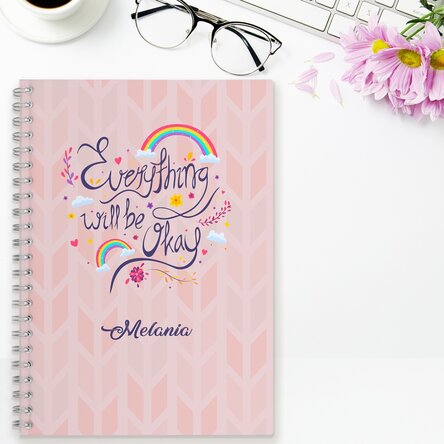 Notebook personalizat cu text - Everything will be okay