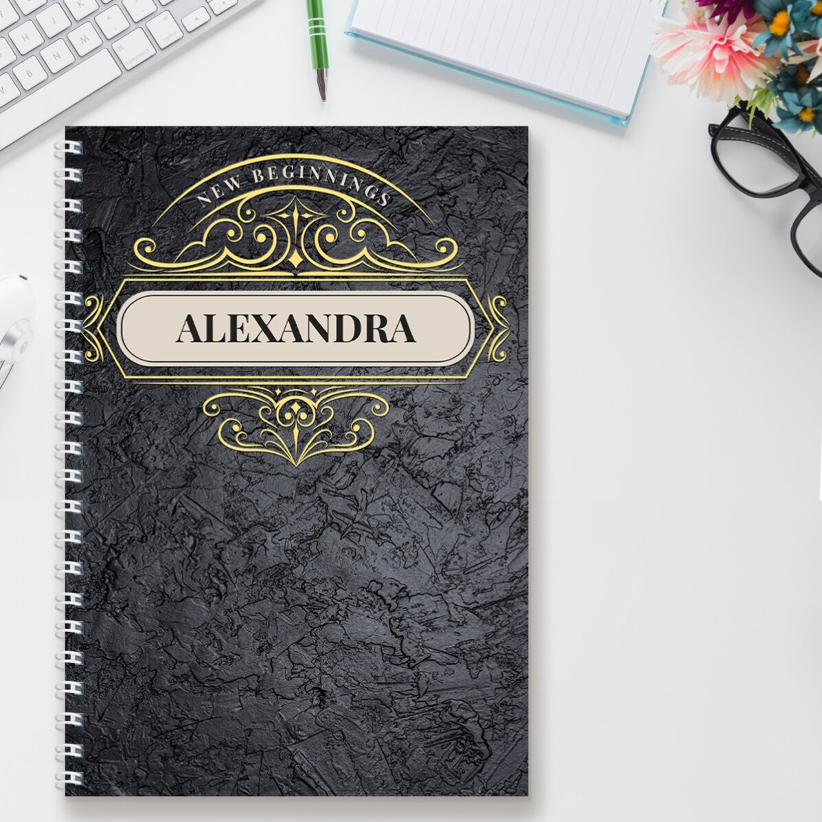 Notebook personalizat cu text - New Beginnings