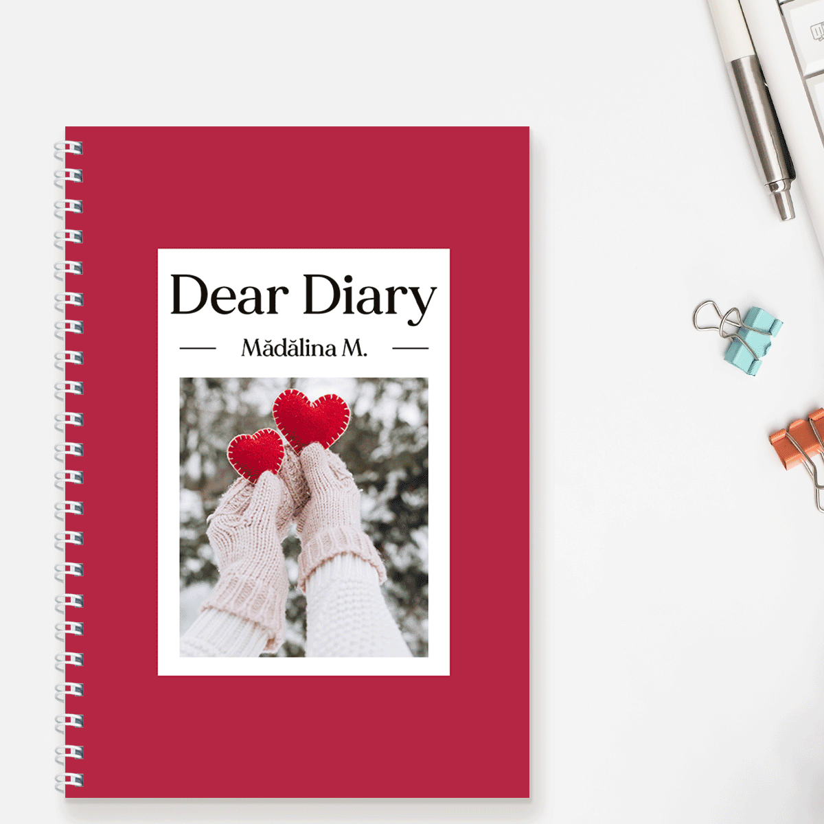 Notebook personalizat cu text și o poză