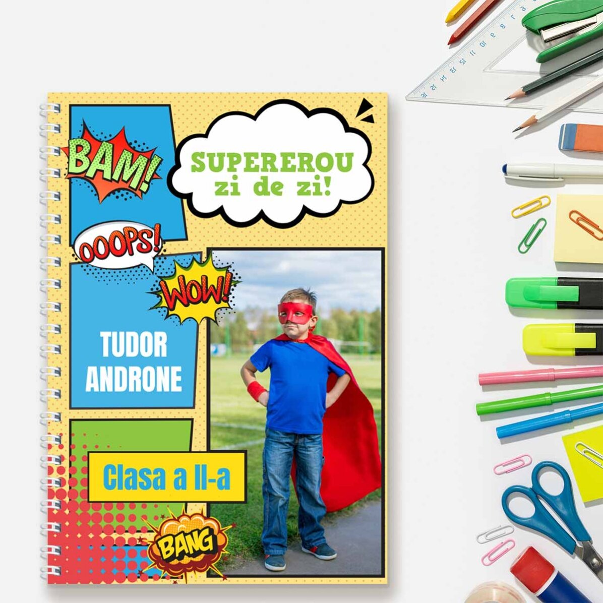 Notebook personalizat cu text și poză - Comics