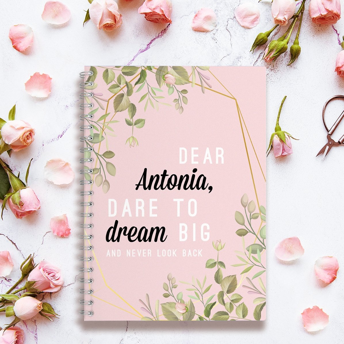 Notebook personalizat floral Dear Antonia