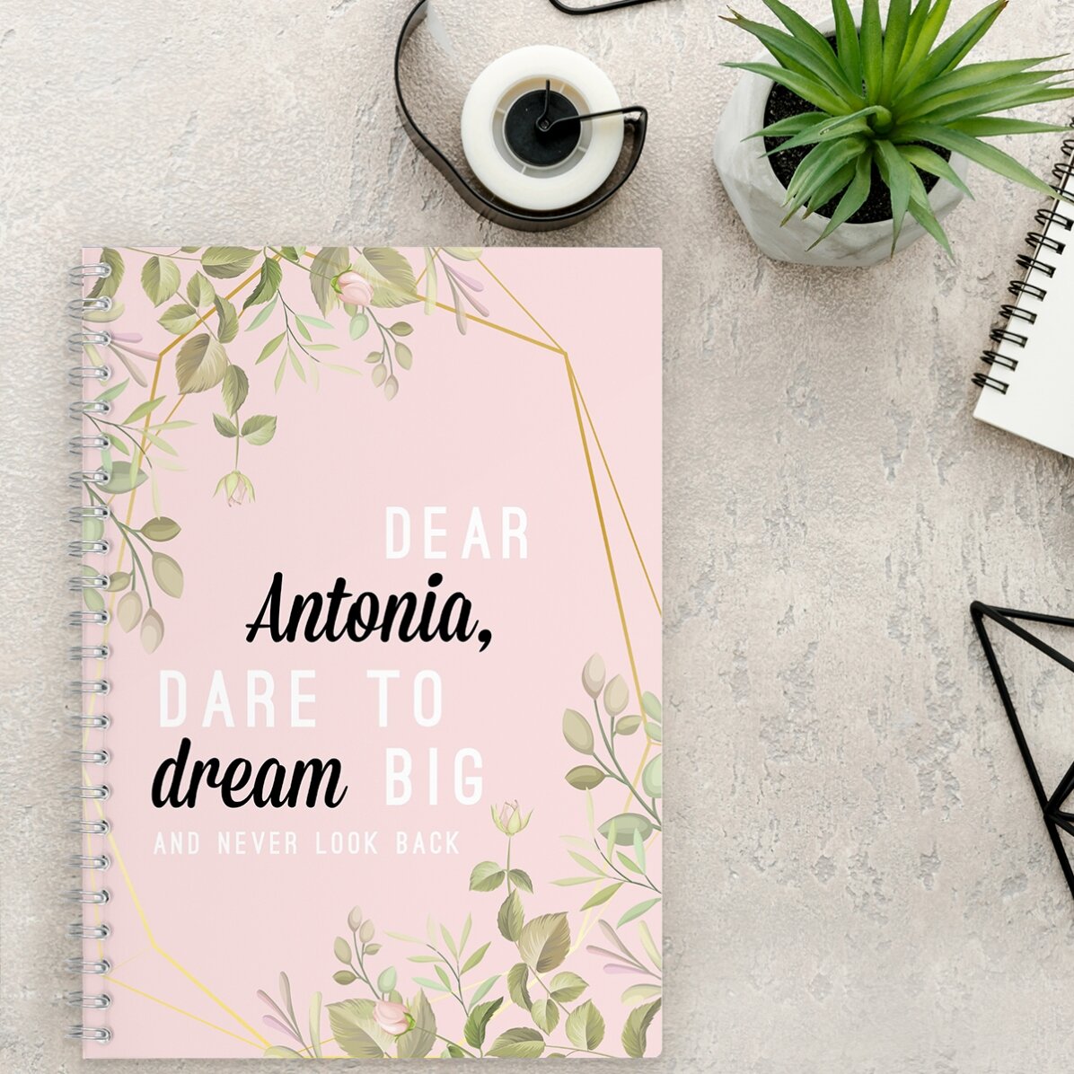 Notebook personalizat floral Dear Antonia