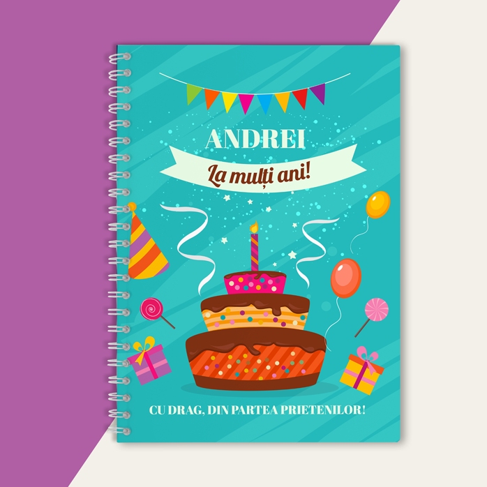 Notebook personalizat - La mulți ani!