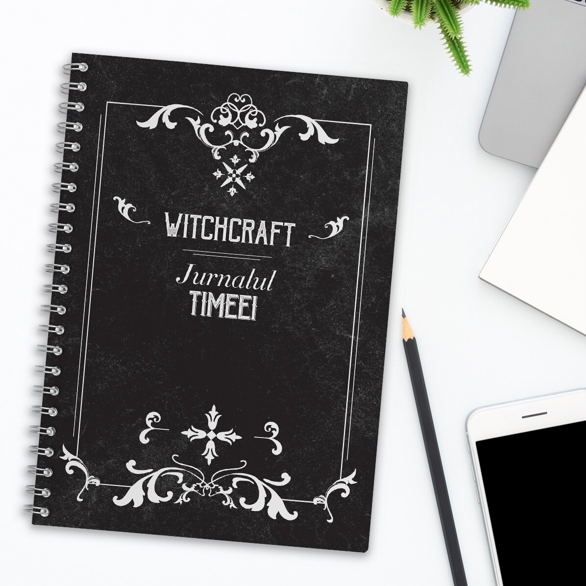 Notebook personalizat cu text Witchcraft
