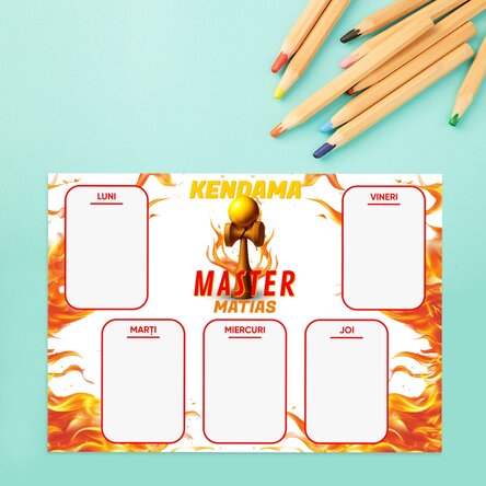 Orar personalizat cu text - Kendama Master