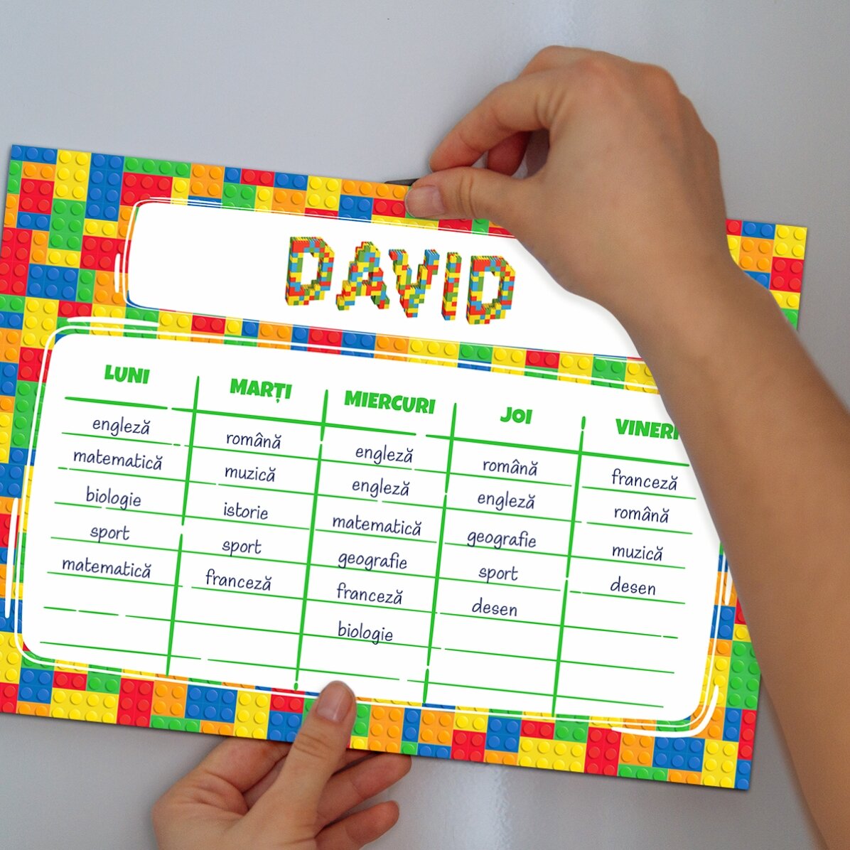 Orar personalizat cu text - Lego