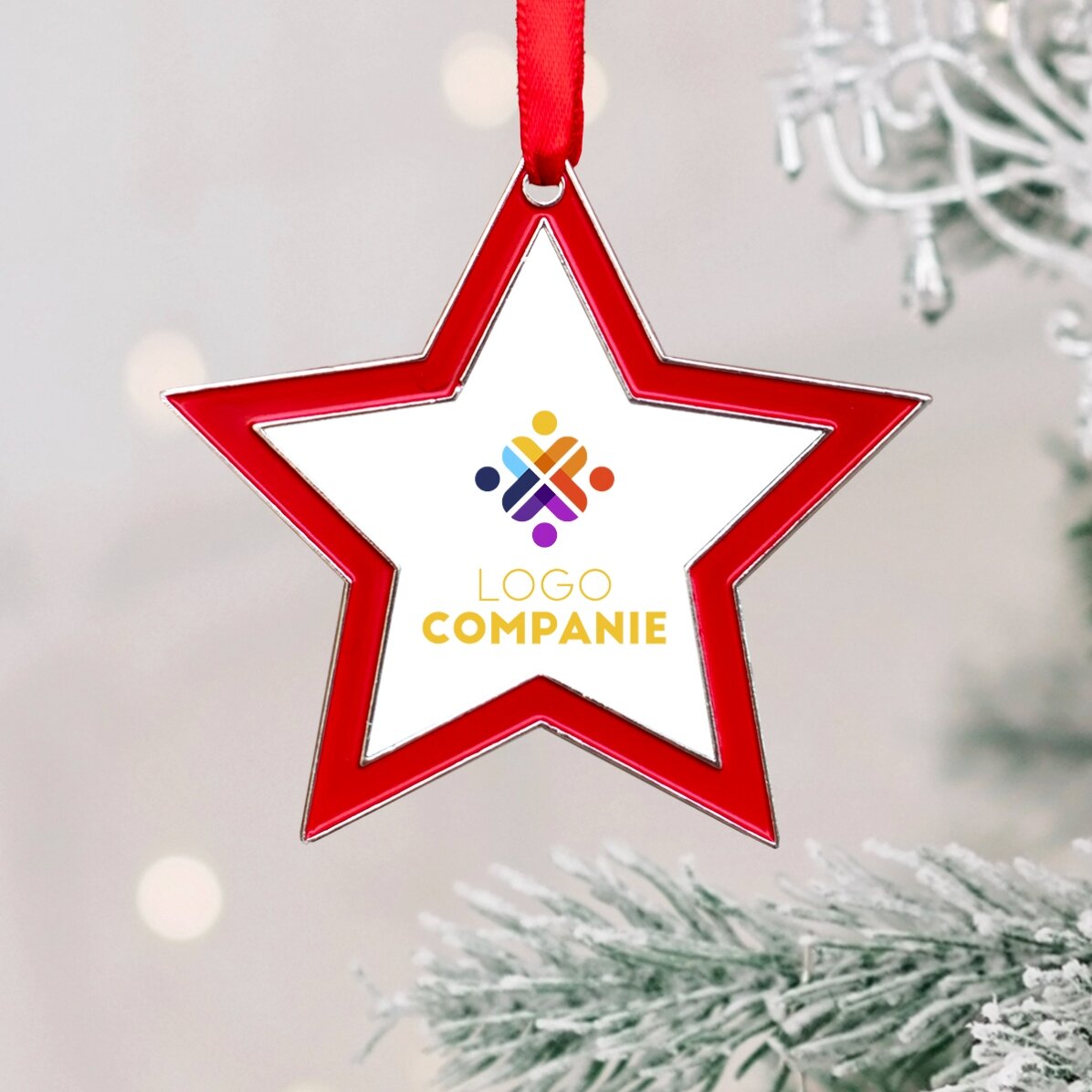Ornament de brad personalizat cu logo - Model Steluță