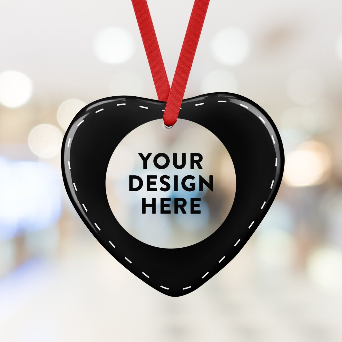 Ornament inimă din sticlă personalizat cu grafica ta