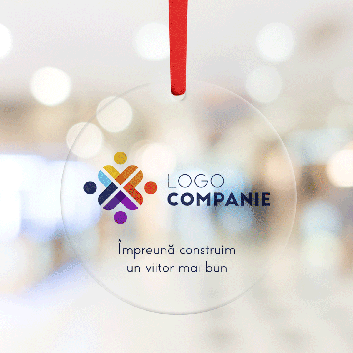 Ornament rotund personalizat cu logo și text