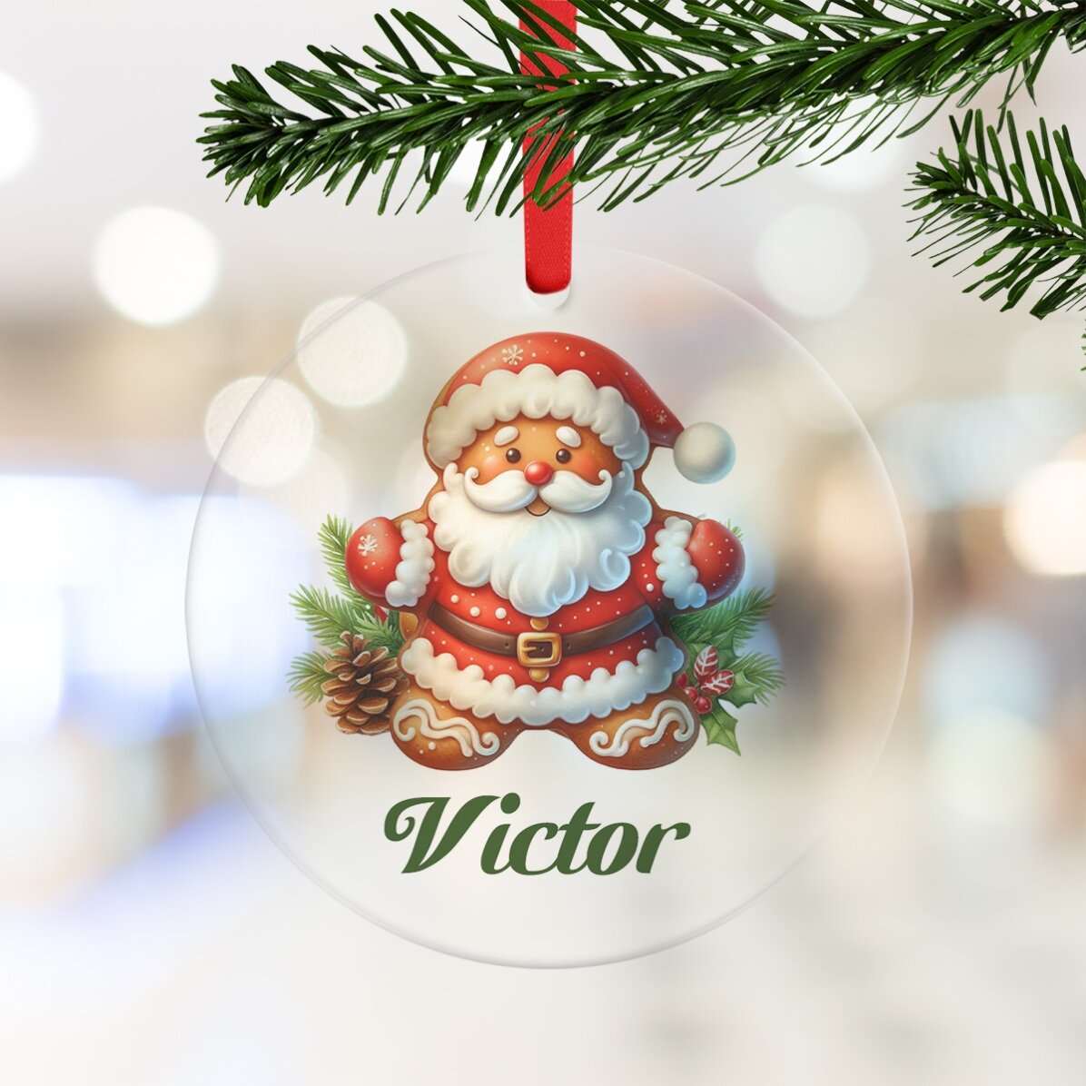 Ornament rotund personalizat cu nume - Turtă dulce