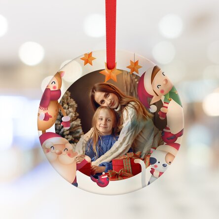 Ornament rotund personalizat cu poză - Christmas