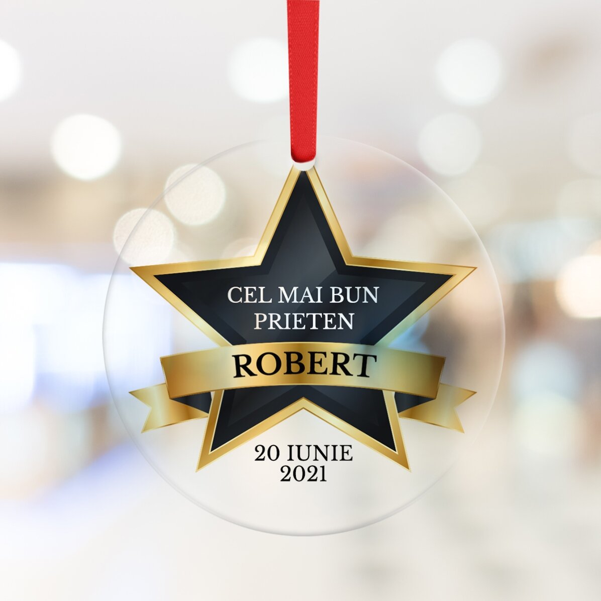 Ornament rotund personalizat cu text - The best