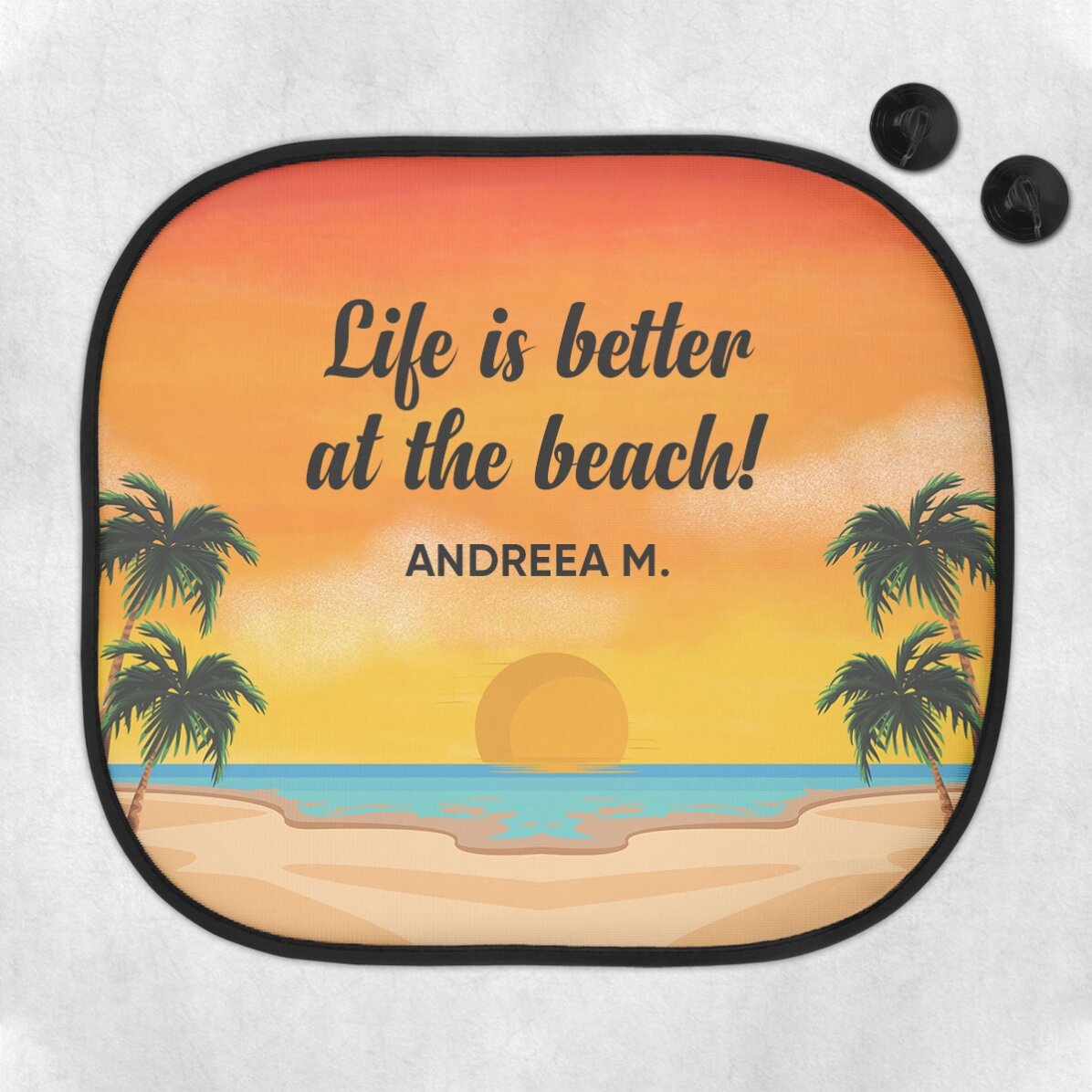 Parasolar auto personalizat cu mesaj - Beach