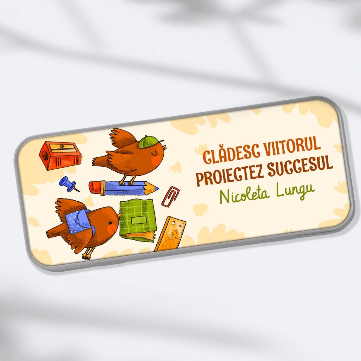 Penar personalizat cu text - Learning birds