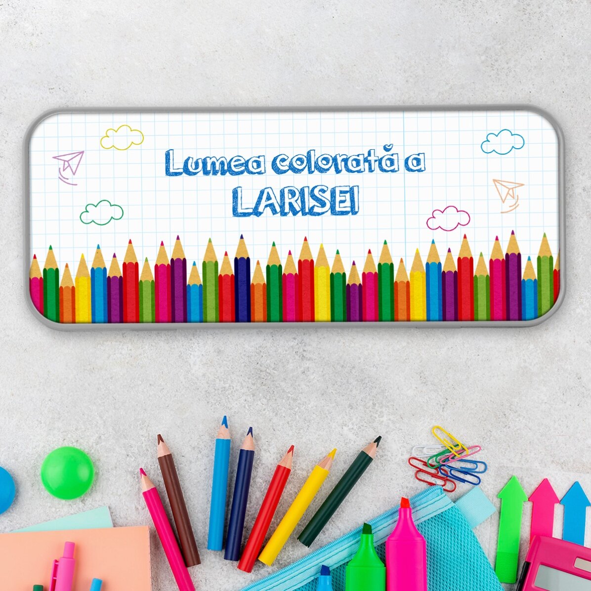Penar personalizat cu text - O lume colorată