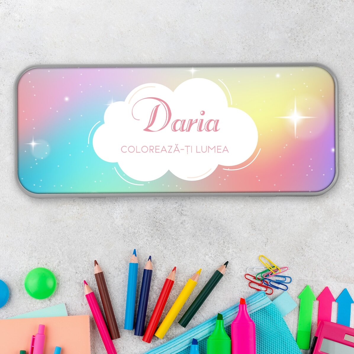 Penar personalizat cu text - Rainbow