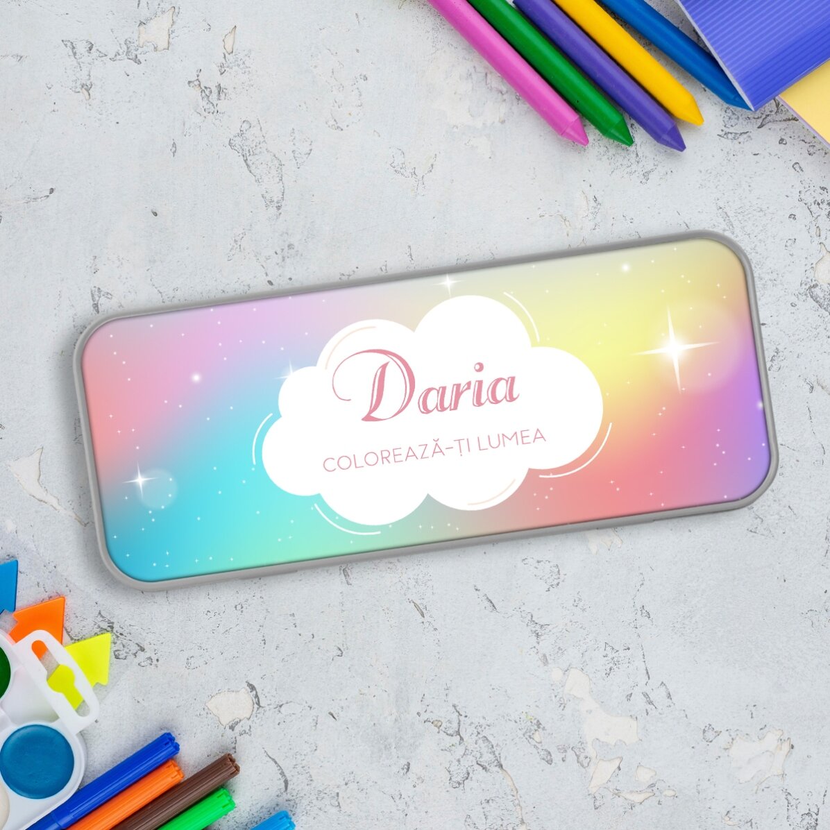Penar personalizat cu text - Rainbow