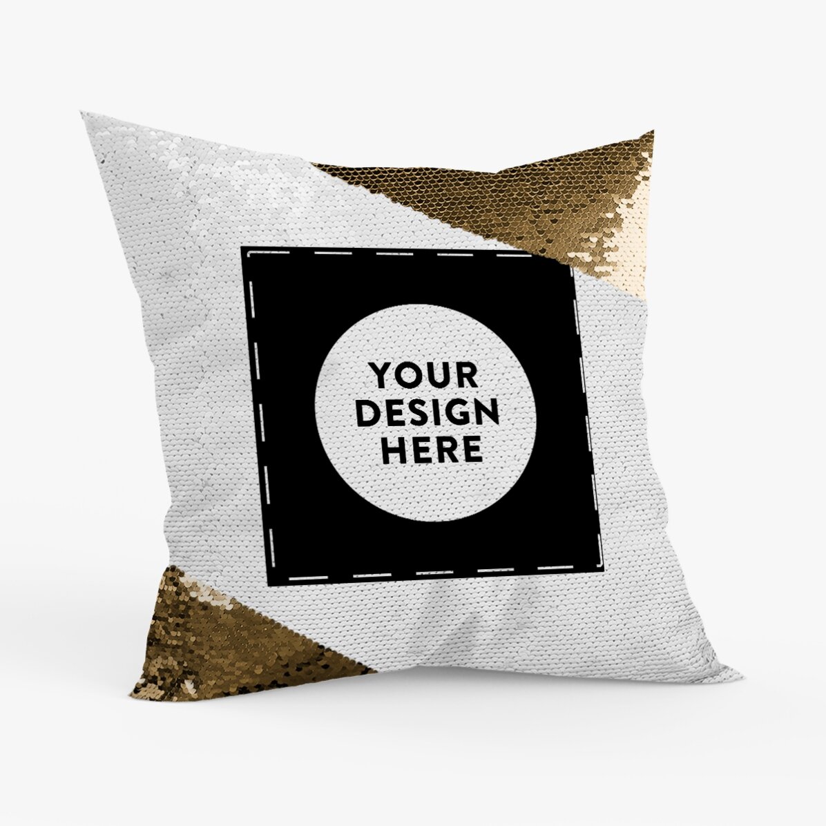 Pernă cu paiete personalizată cu grafica ta - Paiete aurii