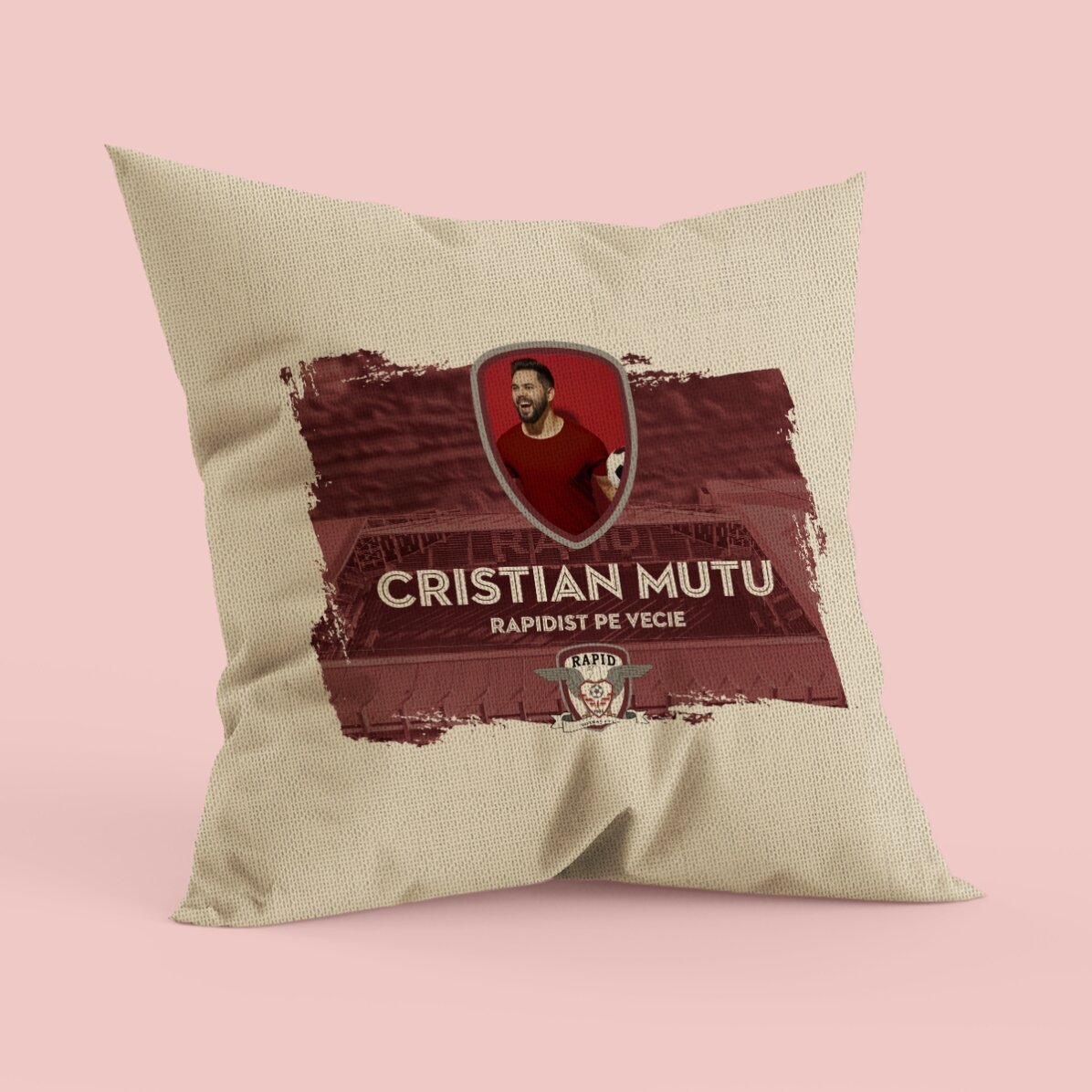 Pernă FC Rapid 1923 personalizată cu nume și poză - Rapidist pe vecie - In