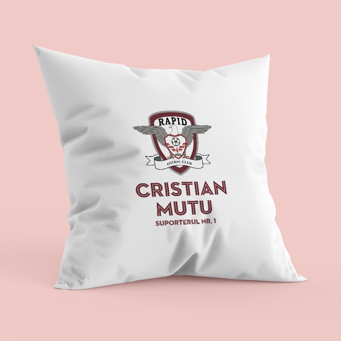 Pernă FC Rapid 1923 personalizată cu nume și text