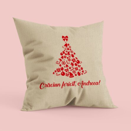 Pernă personalizată - Crăciun fericit! In