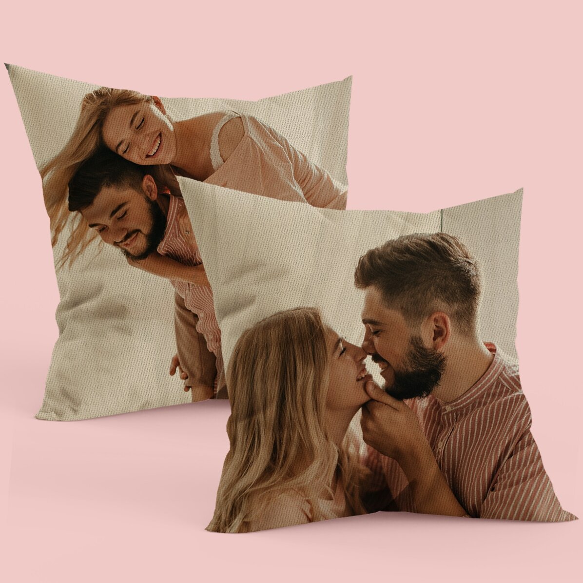 Pernă personalizată cu 2 poze față-verso