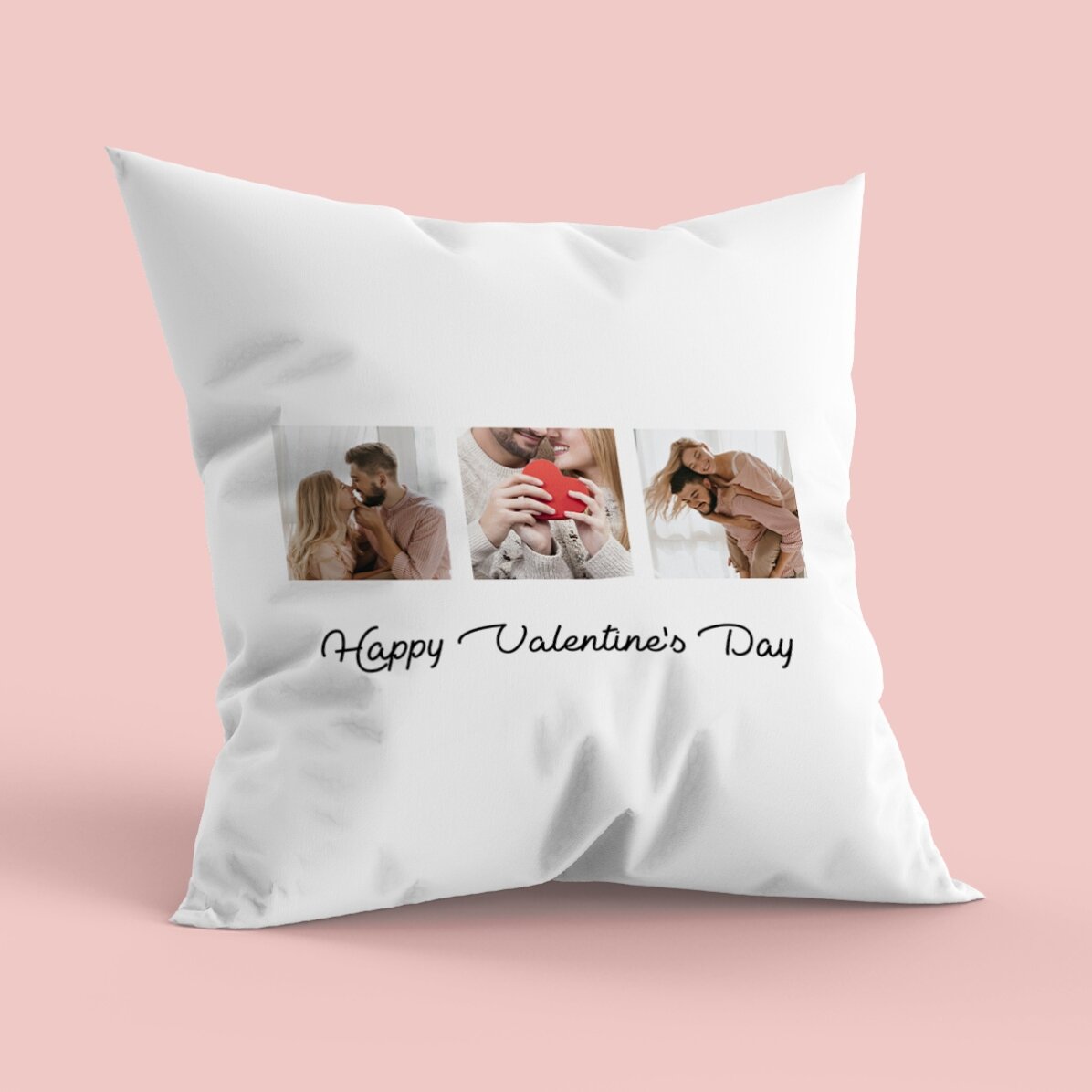 Pernă personalizată cu 3 poze și text