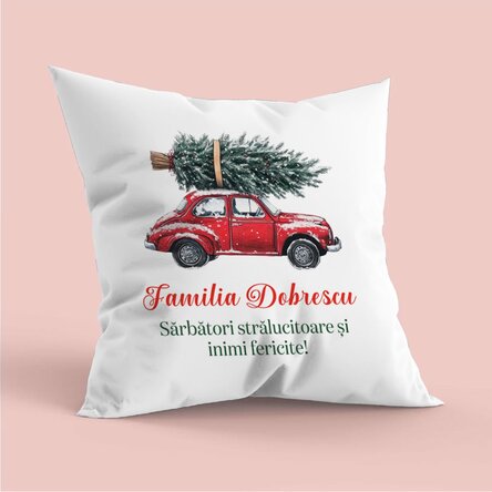 Pernă personalizată cu mesaj - Vintage Christmas