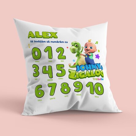 Pernă personalizată cu nume - Învățăm să numărăm cu TraLaLa
