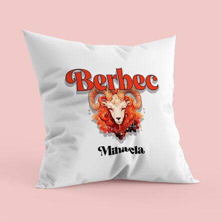 Pernă personalizată cu nume și zodie - Berbec