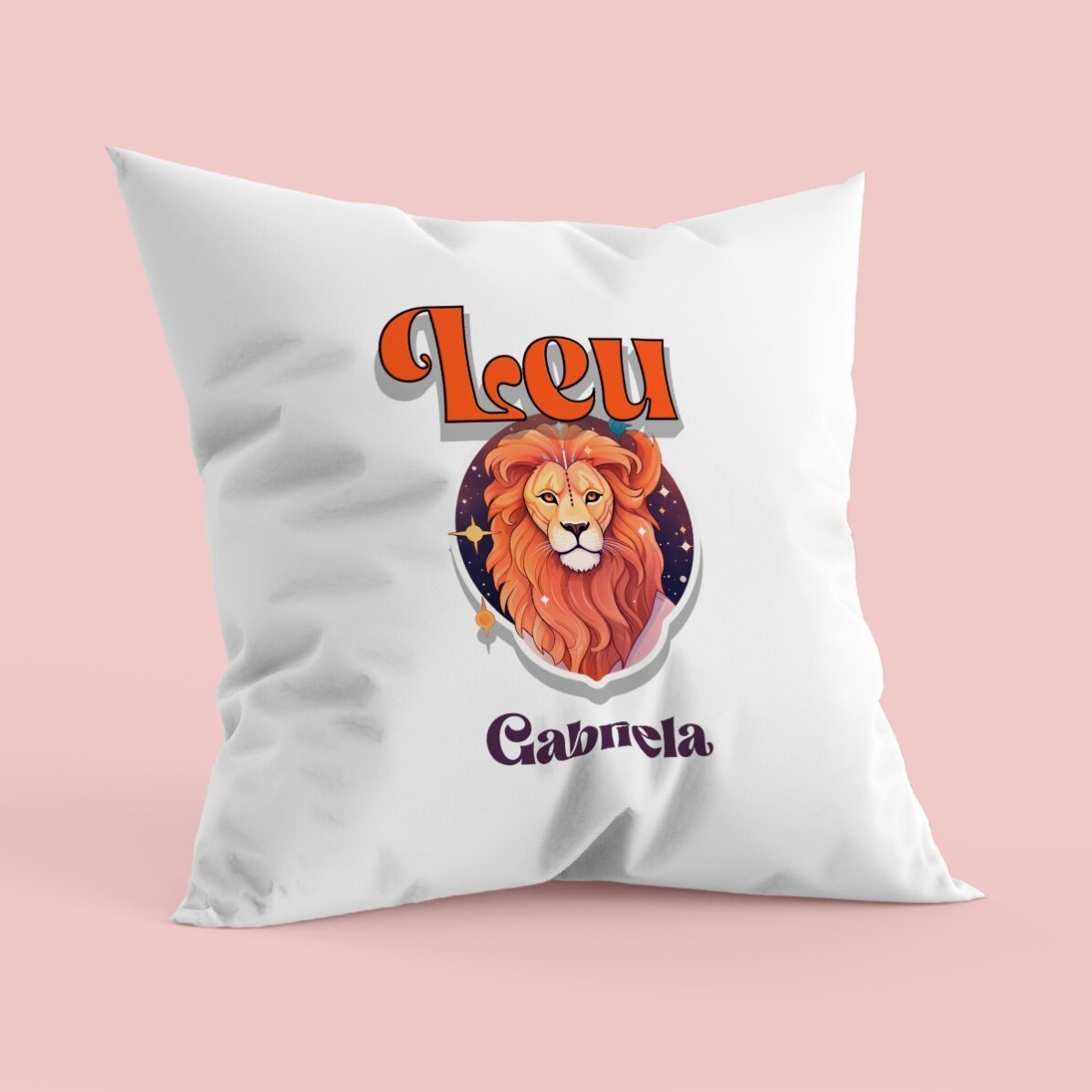 Pernă personalizată cu nume și zodie - Leu
