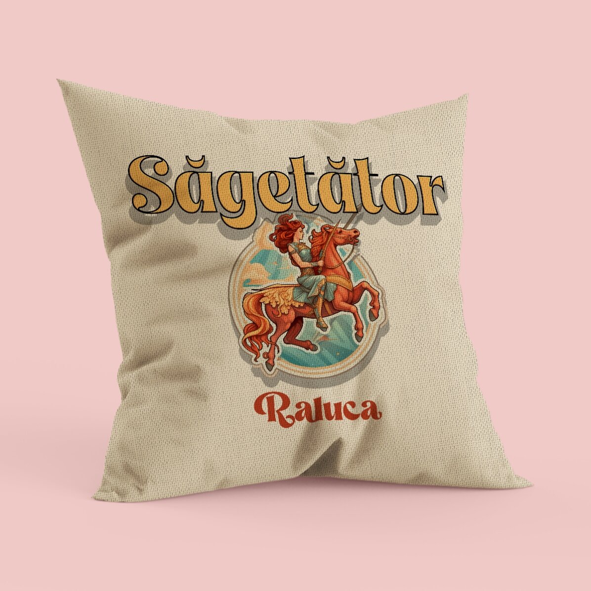 Pernă personalizată cu nume și zodie - Săgetător in