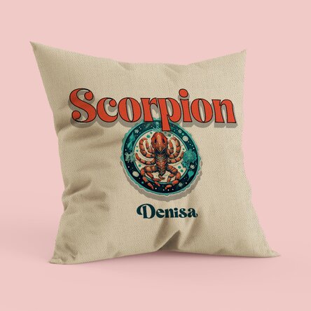 Pernă personalizată cu nume și zodie - Scorpion in