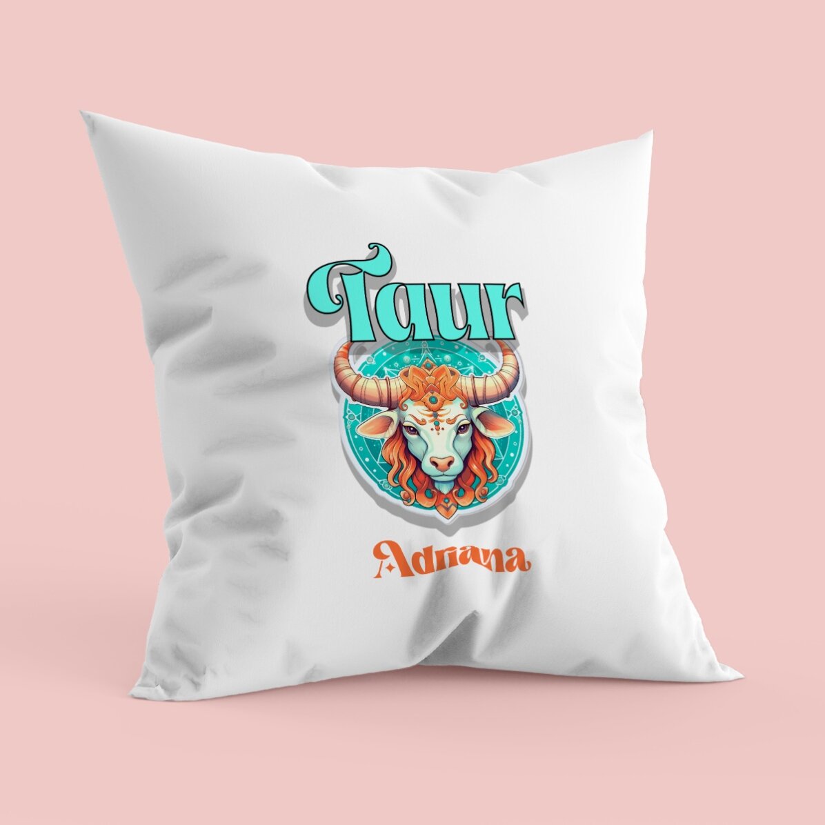 Pernă personalizată cu nume și zodie - Taur